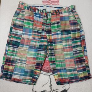 Polo Ralph Lauren Mens Shorts 34 Plaid Cotton Madras Patchwork Preppy Knickers